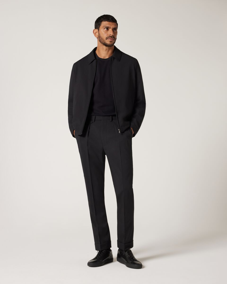 Slim Fit Jacquard Texture Tee, Black, hi-res